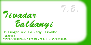 tivadar balkanyi business card